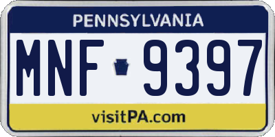 PA license plate MNF9397