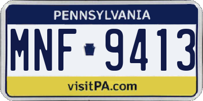PA license plate MNF9413