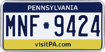 PA license plate MNF9424