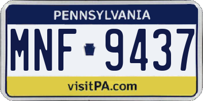 PA license plate MNF9437
