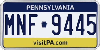 PA license plate MNF9445