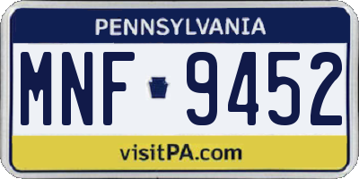 PA license plate MNF9452