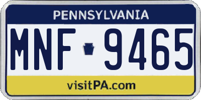 PA license plate MNF9465