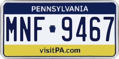 PA license plate MNF9467