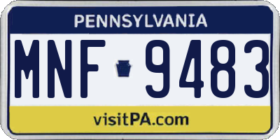 PA license plate MNF9483