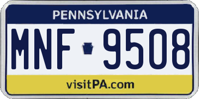 PA license plate MNF9508