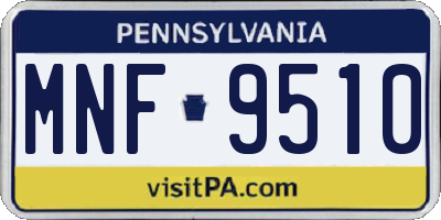 PA license plate MNF9510