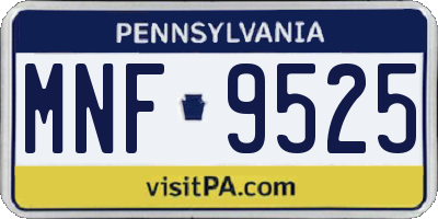 PA license plate MNF9525