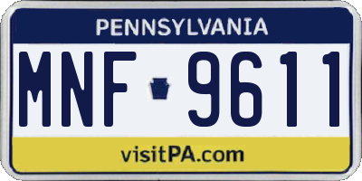 PA license plate MNF9611