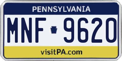 PA license plate MNF9620