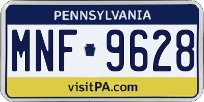 PA license plate MNF9628