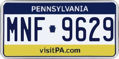 PA license plate MNF9629