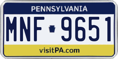 PA license plate MNF9651