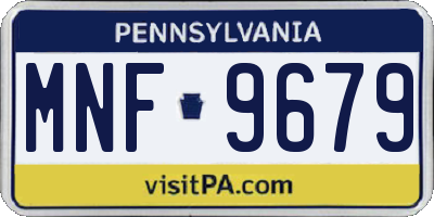 PA license plate MNF9679