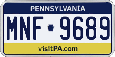 PA license plate MNF9689