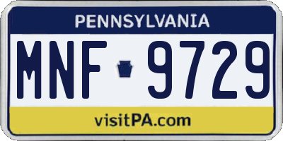 PA license plate MNF9729
