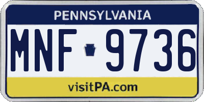 PA license plate MNF9736