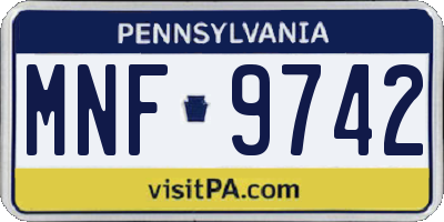 PA license plate MNF9742
