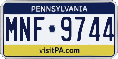 PA license plate MNF9744
