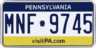 PA license plate MNF9745