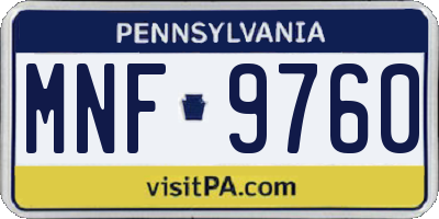 PA license plate MNF9760