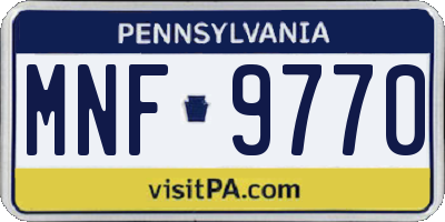 PA license plate MNF9770