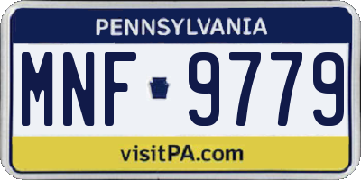 PA license plate MNF9779