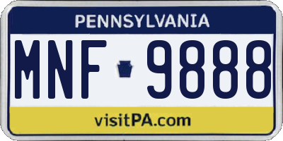 PA license plate MNF9888