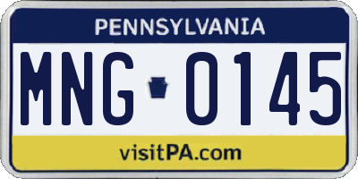 PA license plate MNG0145