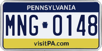 PA license plate MNG0148