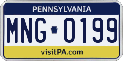 PA license plate MNG0199