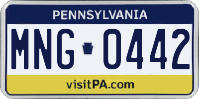 PA license plate MNG0442