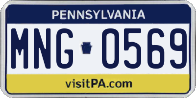 PA license plate MNG0569