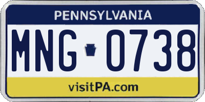 PA license plate MNG0738
