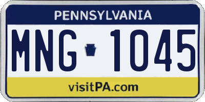 PA license plate MNG1045