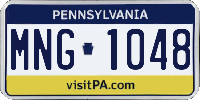 PA license plate MNG1048