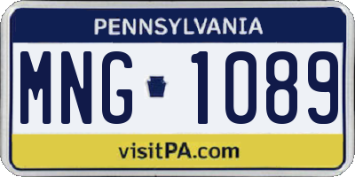 PA license plate MNG1089