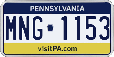 PA license plate MNG1153