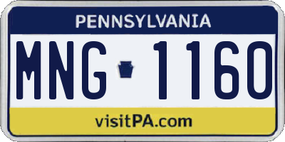 PA license plate MNG1160