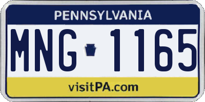 PA license plate MNG1165