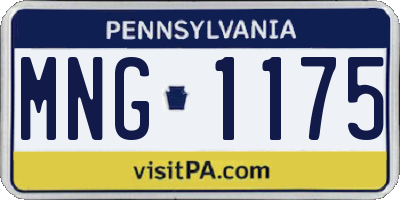 PA license plate MNG1175
