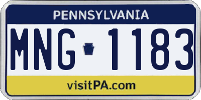 PA license plate MNG1183