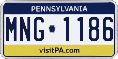 PA license plate MNG1186