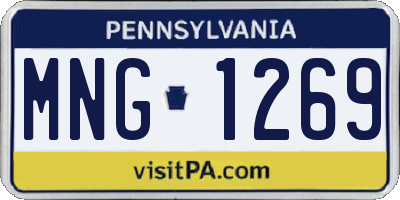PA license plate MNG1269
