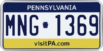 PA license plate MNG1369