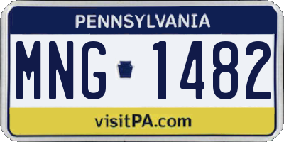 PA license plate MNG1482