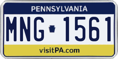 PA license plate MNG1561