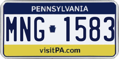 PA license plate MNG1583