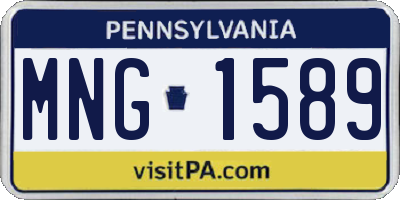 PA license plate MNG1589