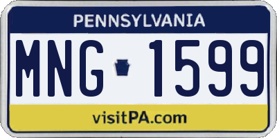 PA license plate MNG1599